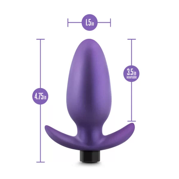 Plug Anale Vibrante Excelsior de la Collection Anal Adventures Matrix, dimensions 12,1 cm x 3,8 cm.
