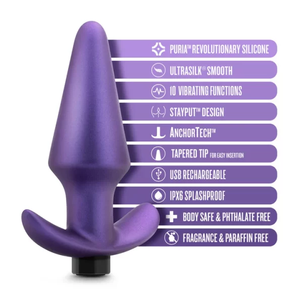 La Plug Anale Interstellar compatible avec les lubrifiants à base d'eau, dimensions 8,9 cm insérables.