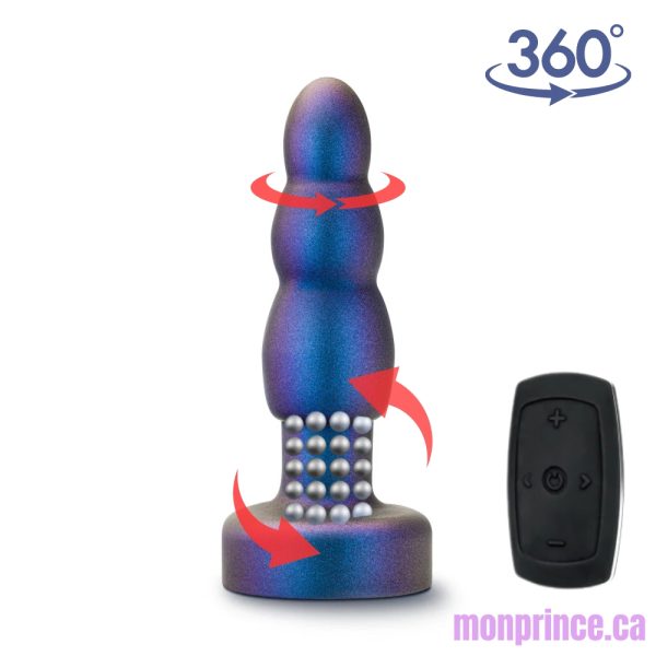 Plug Anale Vibrante Kinetik avec Billes Rotatives de la Collection Anal Adventures Matrix, dimensions 14,6 cm x 3,8 cm.