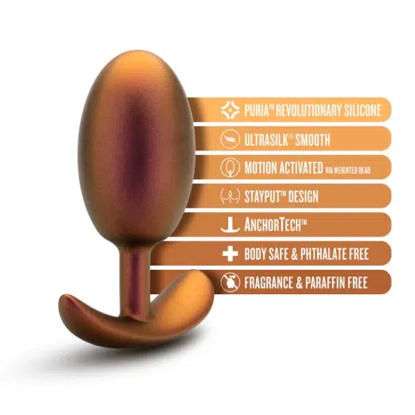 Finition irisée de la plug anale Neutron pour un effet visuel captivant.