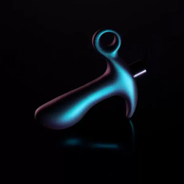 Fini iridescent bleu de la Plug Anale Teleportation.