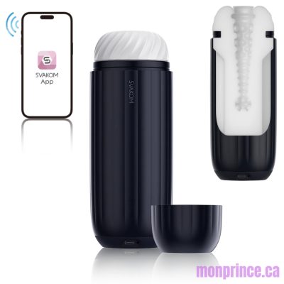 Masturbateur SAM NEO 2 de SVAKOM avec succion et vibration puissantes.