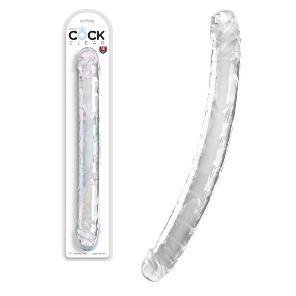 Détail des veines réalistes sur le Gode Double King Cock Clear