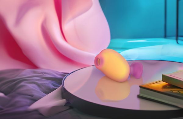 Vue de la tête de succion du Masseur Clitoridien Kiss de Romp avec technologie Pleasure Air®.