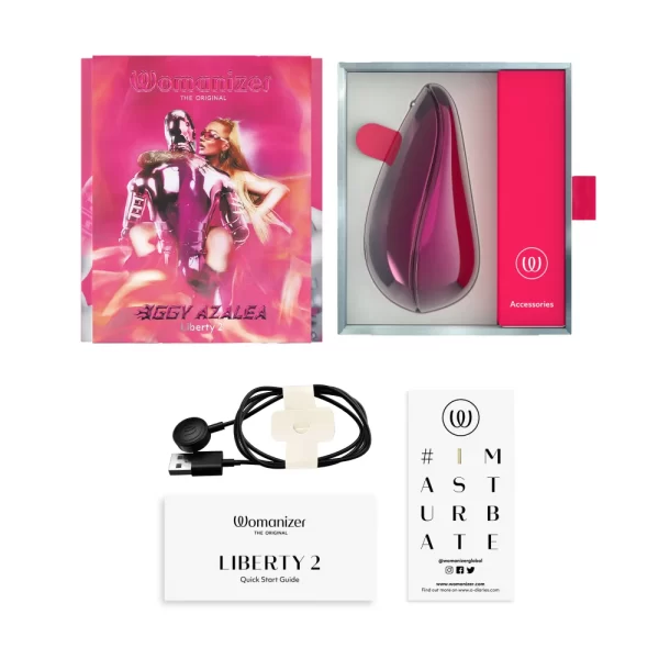 Vue latérale du Womanizer Liberty 2 Iggy Azalea en édition spéciale.
