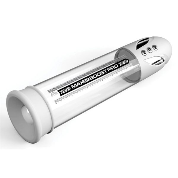 Cylindre transparent du Max Boost Pro Flow avec règle intégrée.