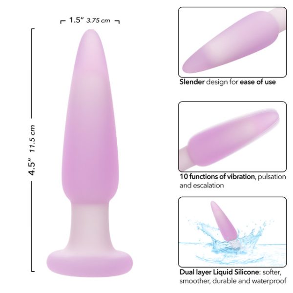 Plug anale vibrante fine avec 10 fonctions de vibration, idéale pour débutants(es).