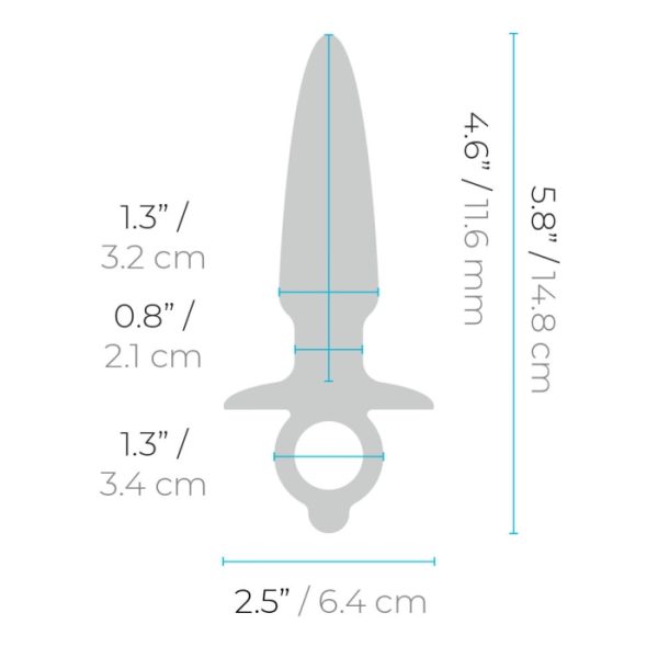 Dimensions du plug Sleek pour une insertion optimale.