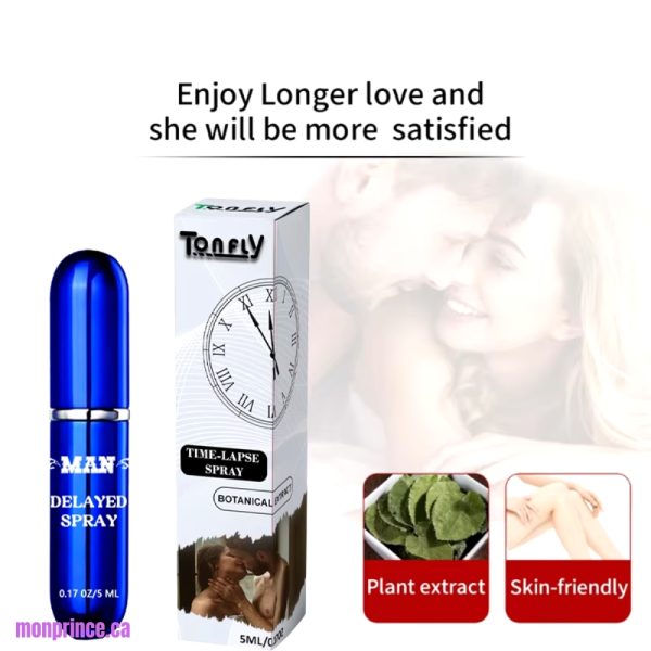 Spray retardant pour homme, formulé à base d'extraits naturels.