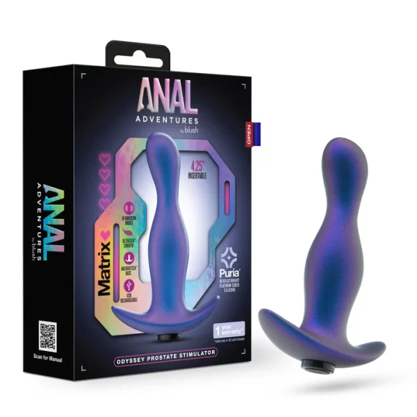 Vue complète du Stimulateur de Prostate Vibrant Odyssey avec finition UltraSilk®.