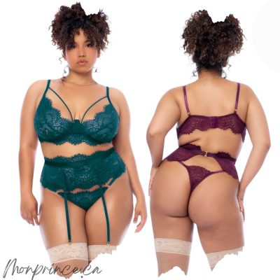 Ensemble 3 Pièces en Dentelle - 8866X - Grande Taille - Mapalé