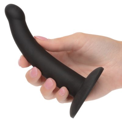 Gode en silicone courbé de 5 pouces avec base ventouse