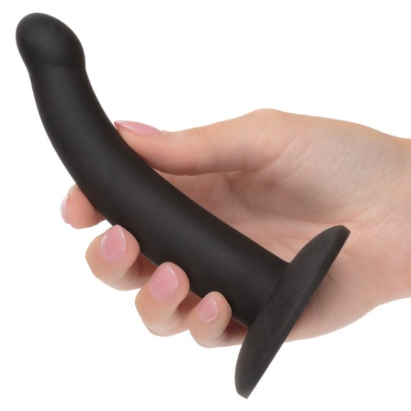 Gode en silicone courbé de 5 pouces avec base ventouse
