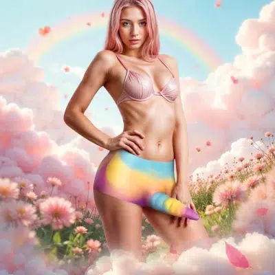 Licorne – Harnais en Silicone – Creature Cocks (5) Vue rapprochée du dildo en forme de corne de licorne.