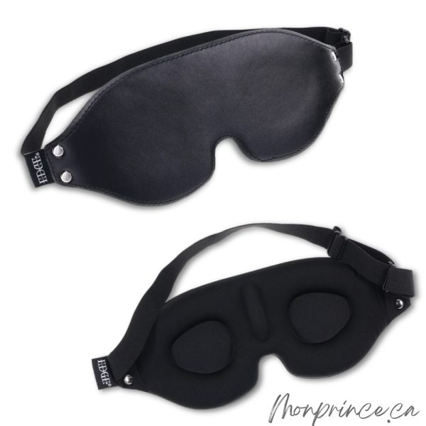 masque Edge® en faux cuir noir