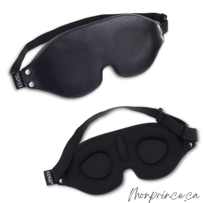masque Edge® en faux cuir noir
