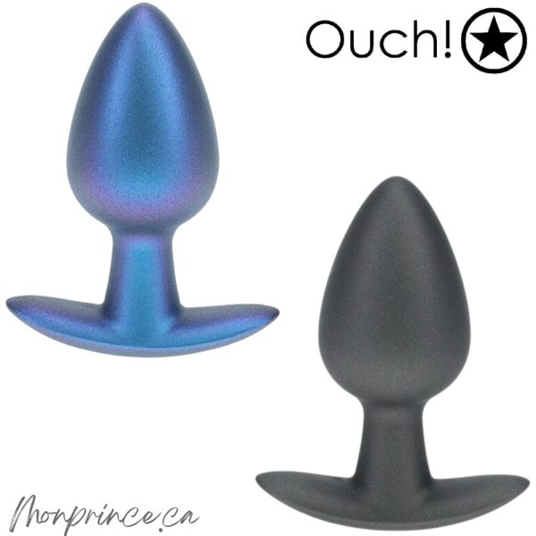 Moyenne Plug Anale en Silicone Lisse de la Collection Ouch! pour utilisateurs intermédiaires.