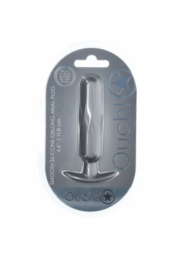 Plug Anale Oblong Ouch! en silicone hypoallergénique pour un confort optimal.
