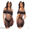 Robe transparente ombrée Mapalé avec encolure off-the-shoulder.