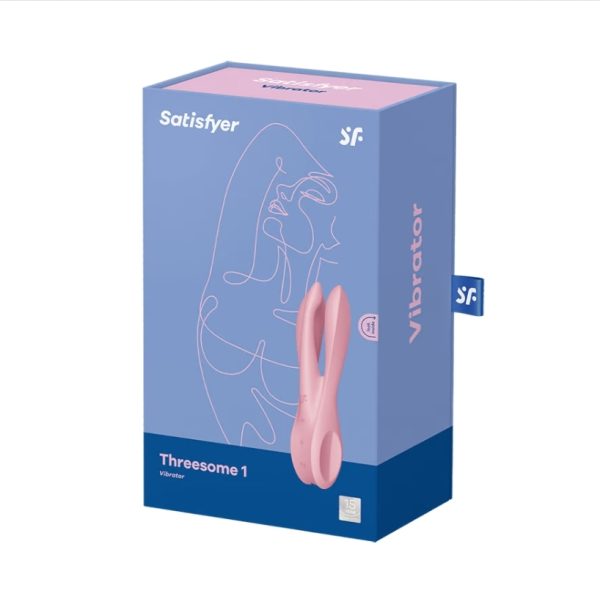 Vue rapprochée du Satisfyer Threesome 1 en silicone médical doux.