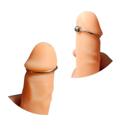 « Anneau de Gland avec Boule Xbliss en acier inoxydable, vue de face »