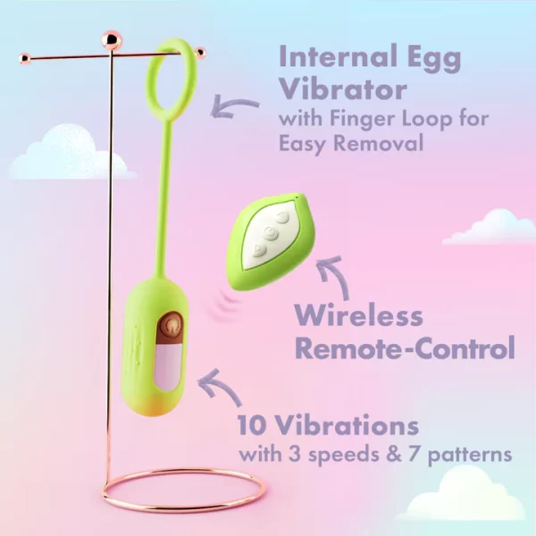 Œuf vibrant télécommandé avec boucle ergonomique pour un retrait facile.