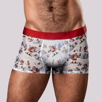 Vue avant du boxer Male Power avec poche doublée et design hivernal.