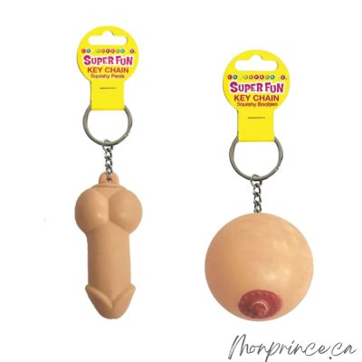 Ensemble des deux modèles : Squishy Pénis et Squishy Sein en beige réaliste.