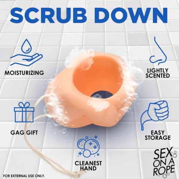 Savon Tug 'n' Scrub, légèrement parfumé et hydratant.