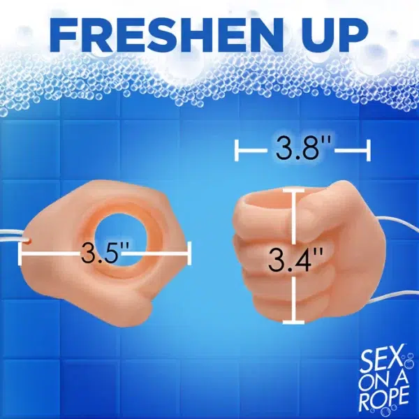 Dimensions compactes du Savon Tug 'n' Scrub.