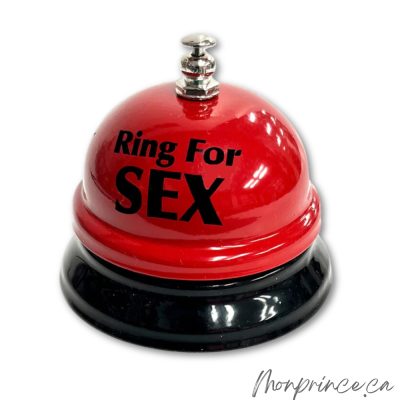 Sonnette Ring for Sex – Vue complète de la cloche rouge.