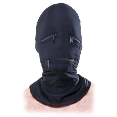 « Cagoule avec Zipper Fetish Fantasy Series vue de face, masque BDSM moderne »