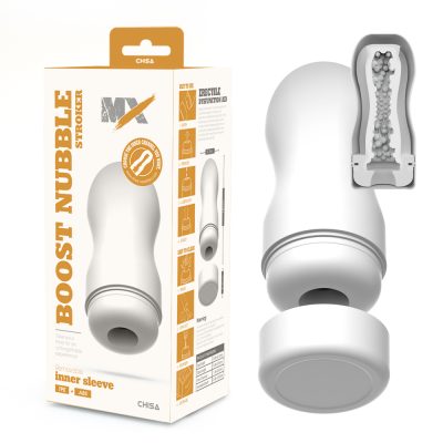 Boost Nubble Stroker avec sa coque en plastique ouverte