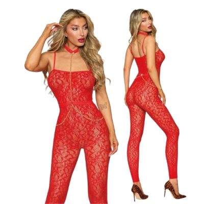Bodystocking lingerie sexy Québec Dreamgirl rouge