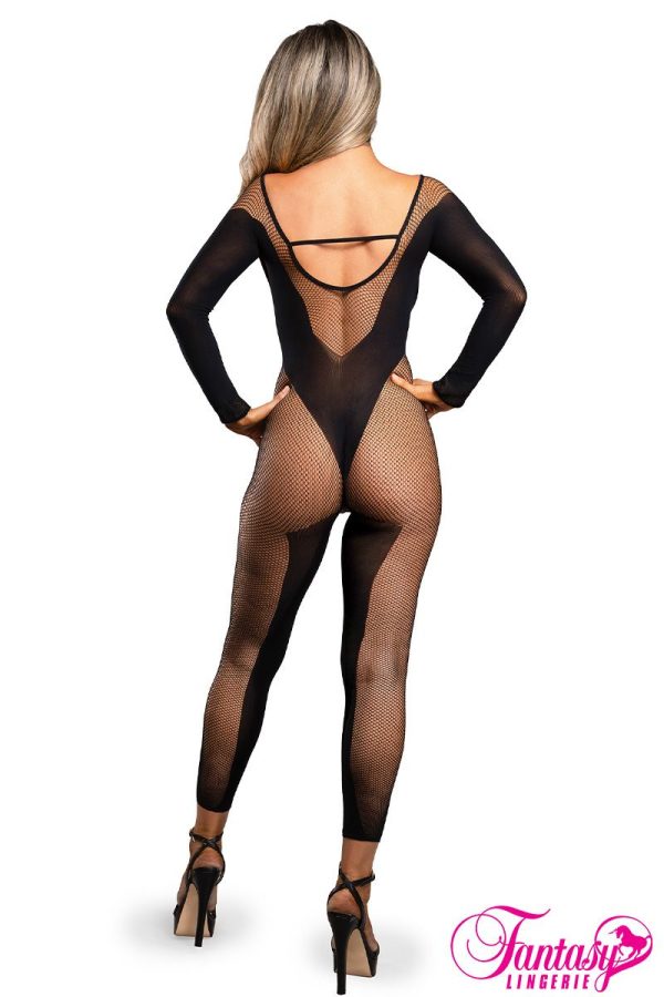 Bodystocking manches longues noir lingerie Montréal