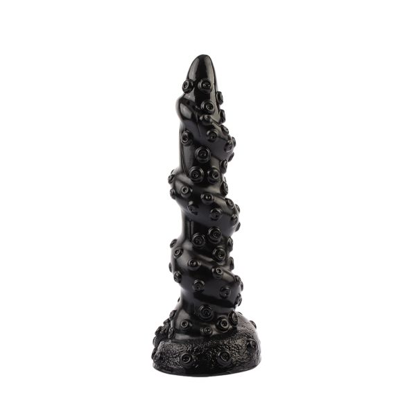 Dildo tentacule incurvé et nervuré pour plaisir vaginal et anal