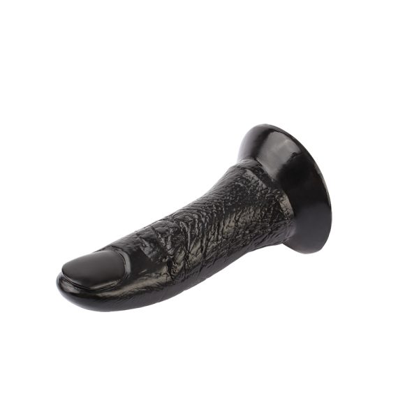 "Gros plan sur la surface texturée du Dildo Thumbs Up, mettant en valeur ses détails ultra-réalistes imitant un vrai doigt."