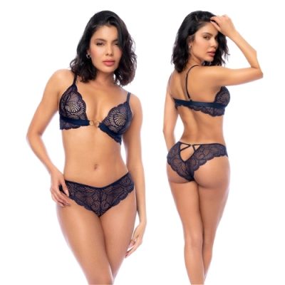 ensemble lingerie dentelle bleu nuit Mapalé deux pièces