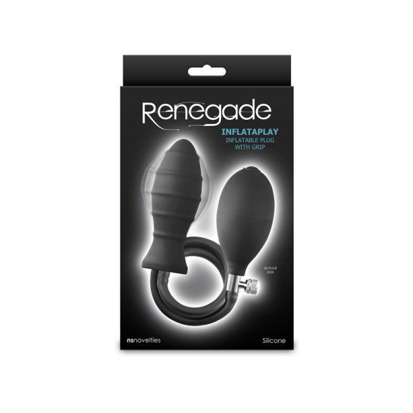 "Jouet intime InflataPlay Renegade insertable, dimensions visibles, Boutique Le Prince."