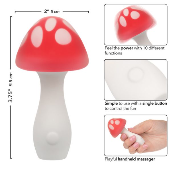 "Muff Shroom, sextoy en forme de champignon psychédélique, vue angle, Boutique Le Prince Québec."