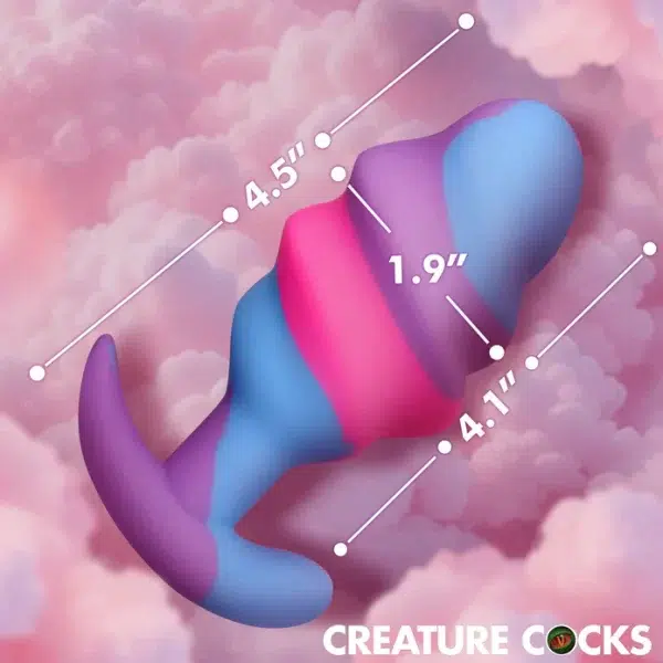 "Unicorn Swirl Creature Cocks présentation 3 tailles, Québec Canada."