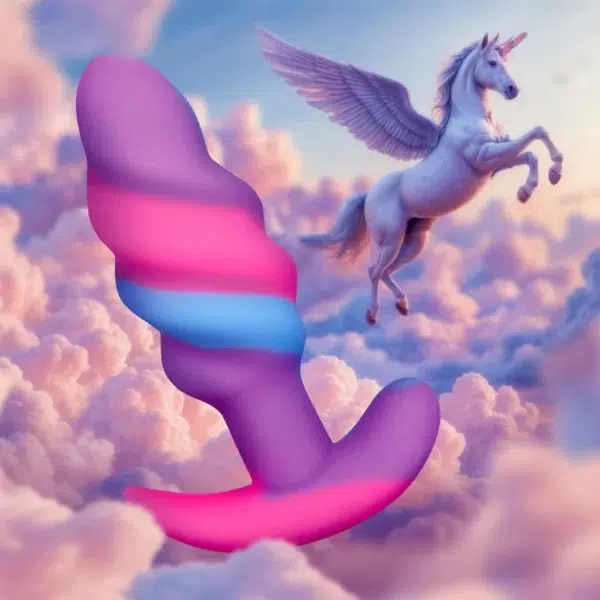 "Plug Anal Unicorn Swirl Creature Cocks 3 tailles, vue complète, Boutique Le Prince Québec."