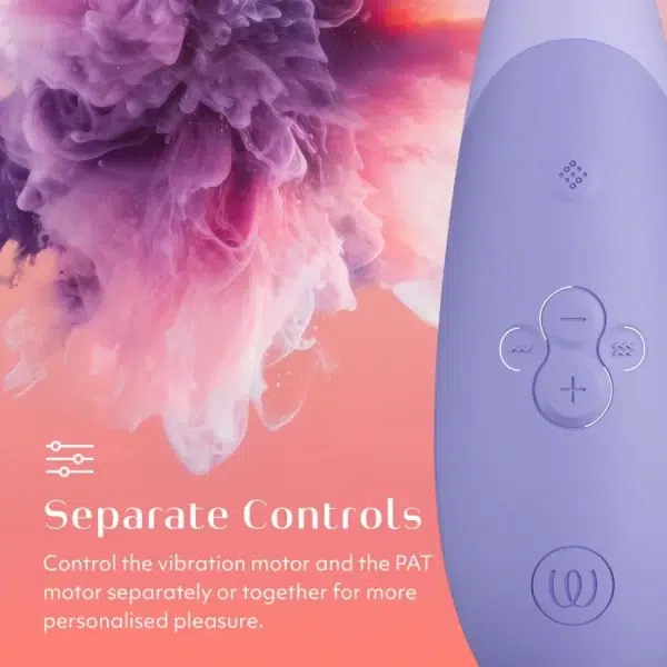 "Contrôles indépendants du Womanizer Enhance Pleasure Air et vibrations"