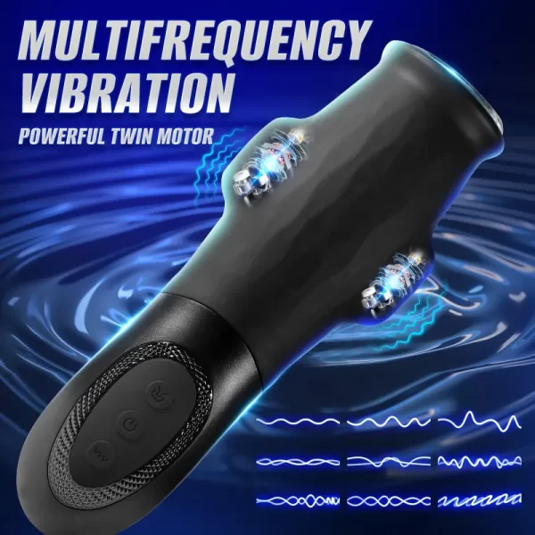 Anne Bumps Orgasm : masturbateur compact noir avec double moteur