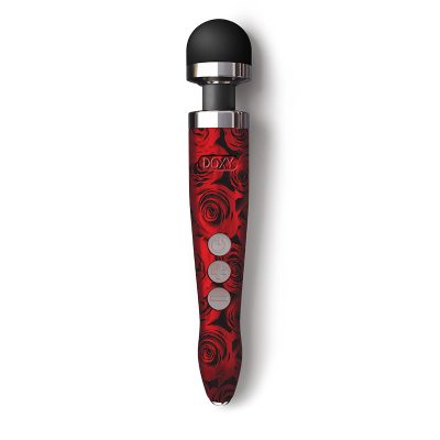 Doxy Die Cast 3R rouge imprimé roses, vibromasseur personnalisable