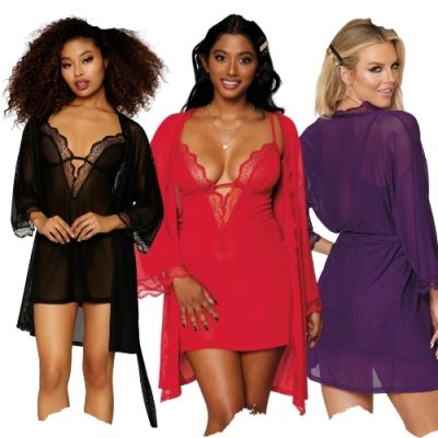 ensemble lingerie trois pièces avec G‑string