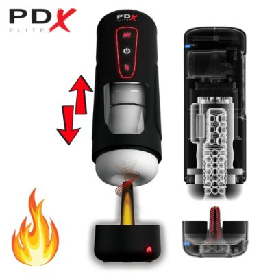 « Masturbateur automatique PDX ELITE® Milk Me Hotter avec fonctions poussée et vibrations »