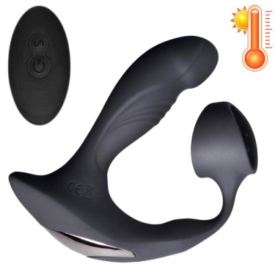 « Strapped & Tapped avec anneau vibrant et bras prostatique chauffant »