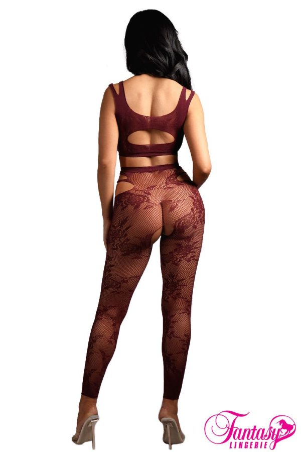 Legging taille haute à entrejambe ouvert et découpes latérales