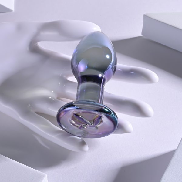 Vue du plug iridescent avec base en tête de lapin